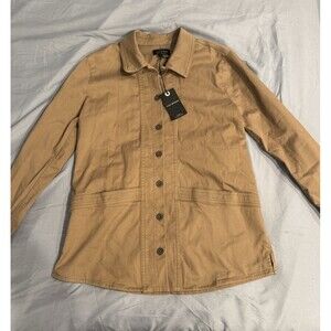 Lucky Brand Women's cotton Utility Jacket Size Small Khaki Brown Buttoned